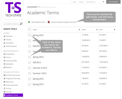 Removing Academic Terms